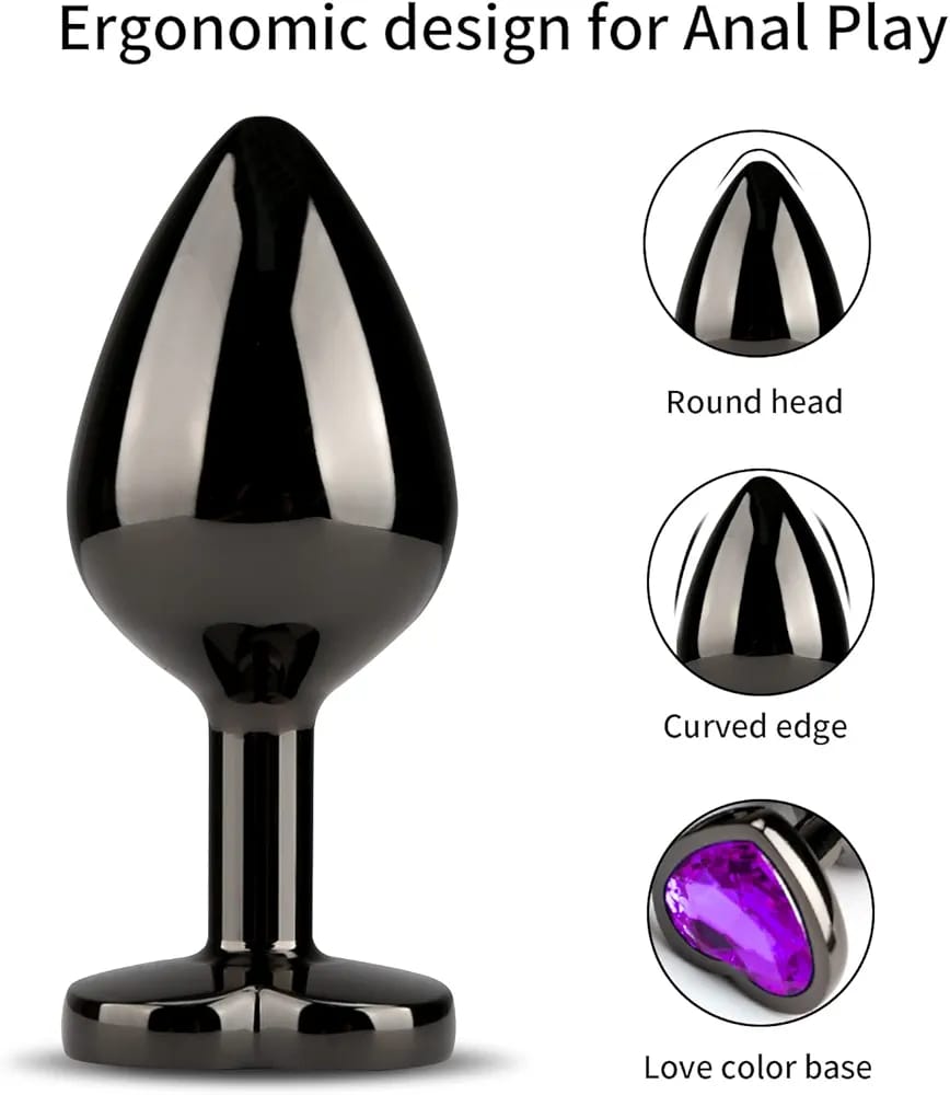 Obsidian Jewel Stainless Steel Plug Set